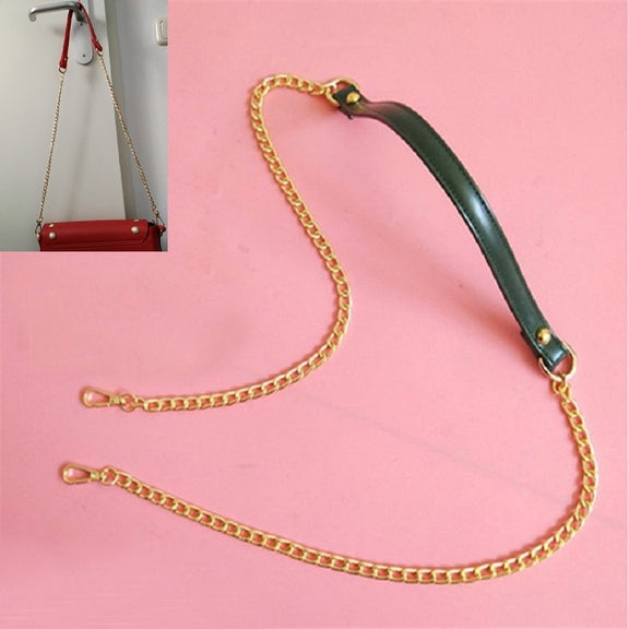 Women Bag PU Leather Chain Long Shoulder Strap Bag Accessories(Dark Green)