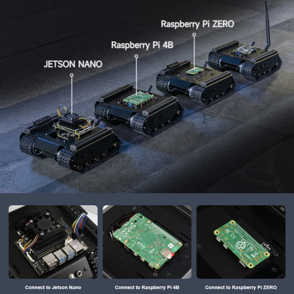 Waveshare 24019 Flexible And Expandable Off-Road Tracked UGV, Multiple Hosts Support, With External Rails and ESP32 Slave Computer