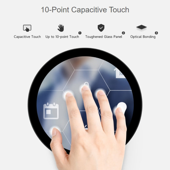 Waveshare 1080x1080 IPS Optically Bonded 5-Inch HDMI Circular 10-Point Touch Screen(24369)