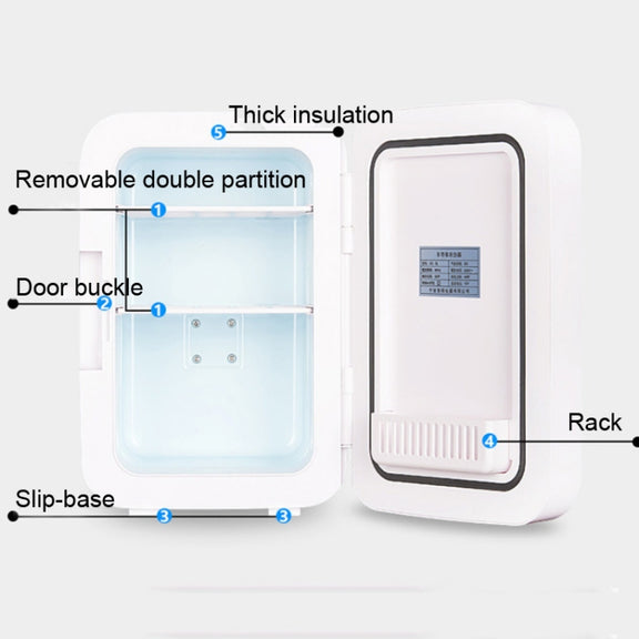 Somate SMT-8L Digital Display Car Home Dual-use Mini Refrigerator, Color:Blue, Specification:CN Plug