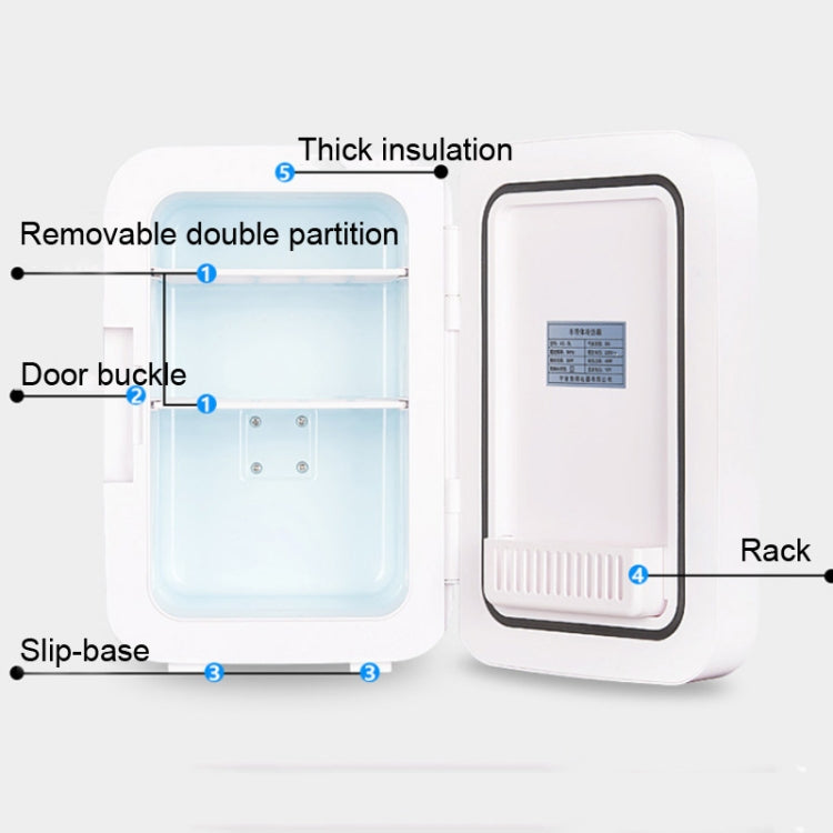 Somate SMT-8L Digital Display Car Home Dual-use Mini Refrigerator, Color:Blue, Specification:CN Plug