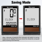 WEST BIKING Wireless Solar Code Table Mountain Road Bike Large Character Code Table Five Language Water-resistant Speedometer