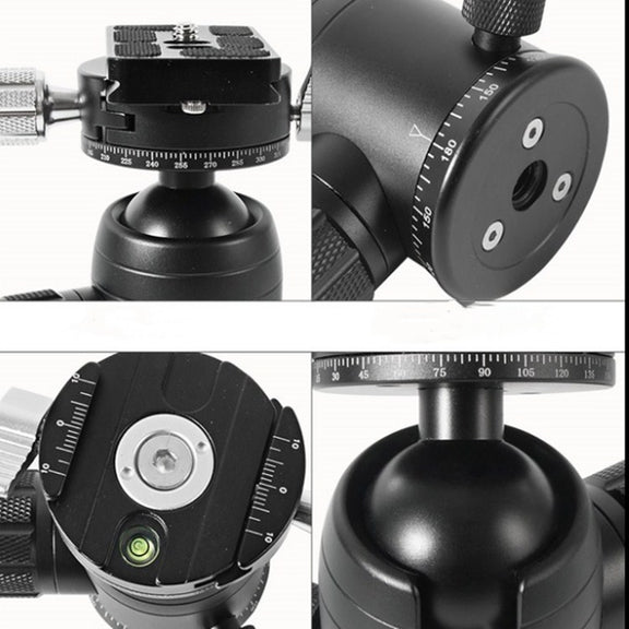 BEXIN 720 Degree Rotation Panoramic Aluminum Alloy Tripod Ball Head with Quick Release Plate