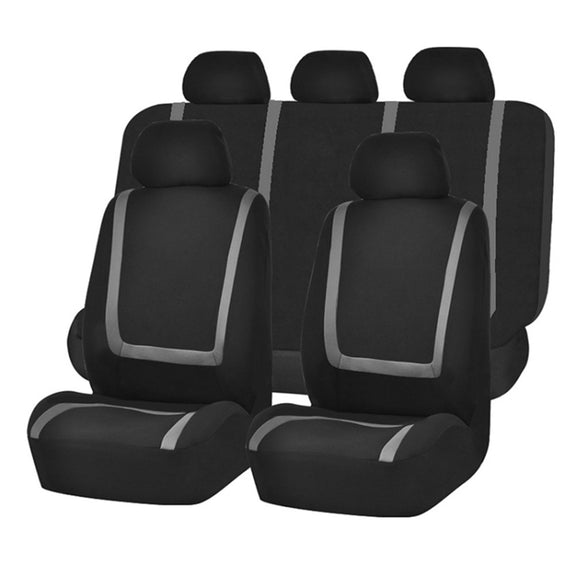 Universal Car Seat Cover Polyester Fabric Automobile Seat Covers Car Seat Cover Vehicle Seat Protector Interior Accessories 4pcs Set Red