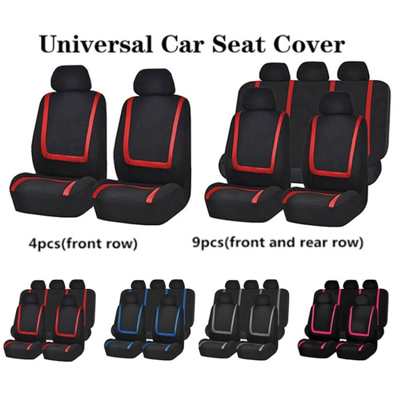 Universal Car Seat Cover Polyester Fabric Automobile Seat Covers Car Seat Cover Vehicle Seat Protector Interior Accessories 4pcs Set Gray