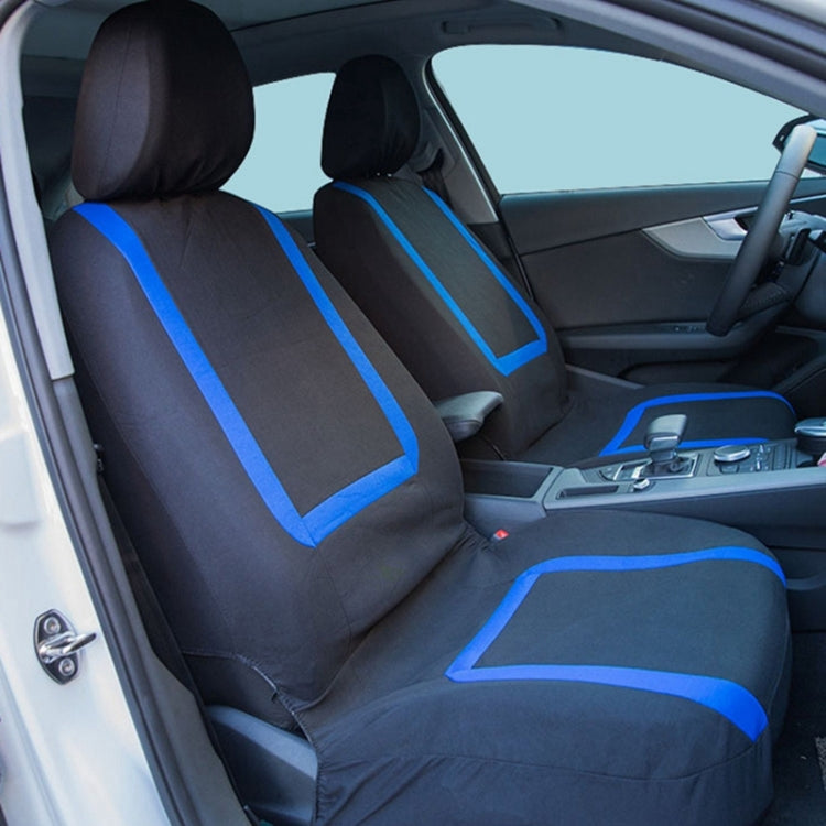 Universal Car Seat Cover Polyester Fabric Automobile Seat Covers Car Seat Cover Vehicle Seat Protector Interior Accessories 4pcs Set Blue