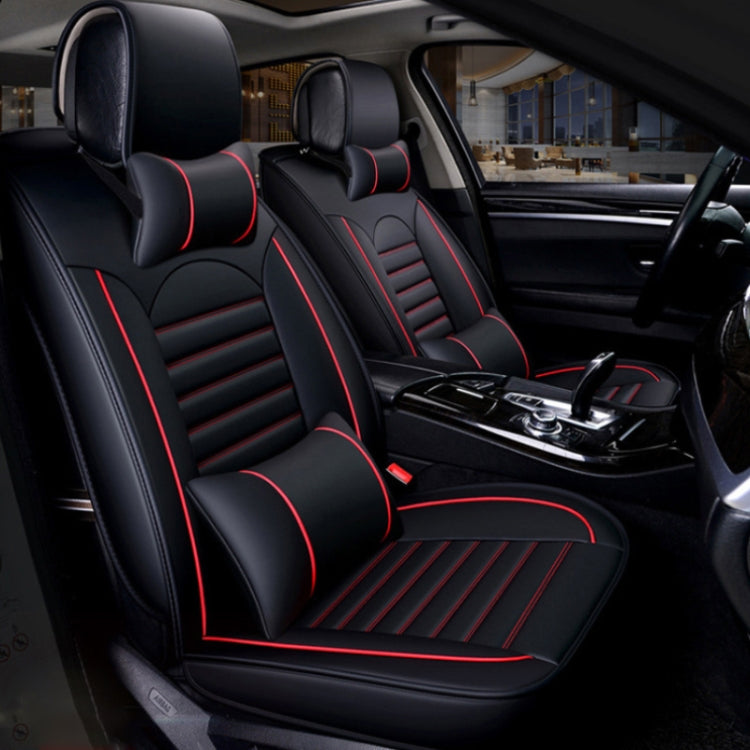 Universal PU Leather Car Seat Cover Black Red Deluxe