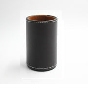 Faux Leather Leather Penholder Desk Supplies Organizer(Brown)