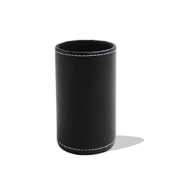 Faux Leather Leather Penholder Desk Supplies Organizer(Black)