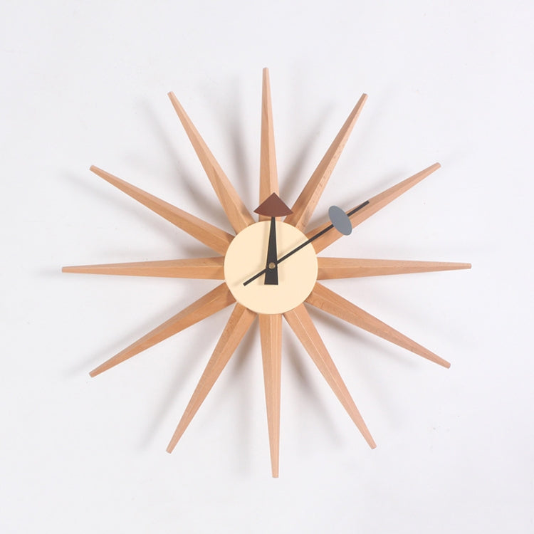 48cm Simple Modern Sun Clock Creative Home Accessories Wall Clock(Log Color Pole)