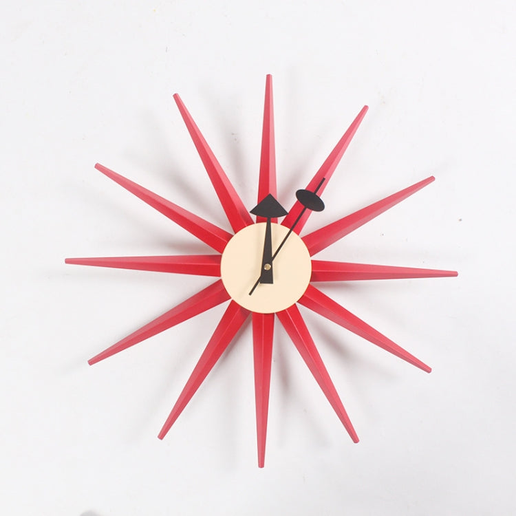 Simple Modern Sun Clock Creative Home Accessories Wall Clock(Red Pole)