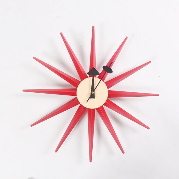 Simple Modern Sun Clock Creative Home Accessories Wall Clock(Red Pole)