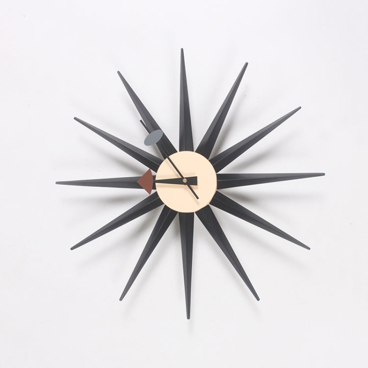 48cm Simple Modern Sun Clock Creative Home Accessories Wall Clock(Black Pole)