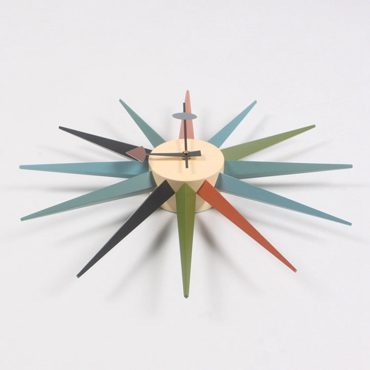 48cm Simple Modern Sun Clock Creative Home Accessories Wall Clock(Black Pole)