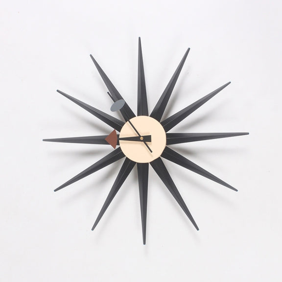 48cm Simple Modern Sun Clock Creative Home Accessories Wall Clock(Black Pole)