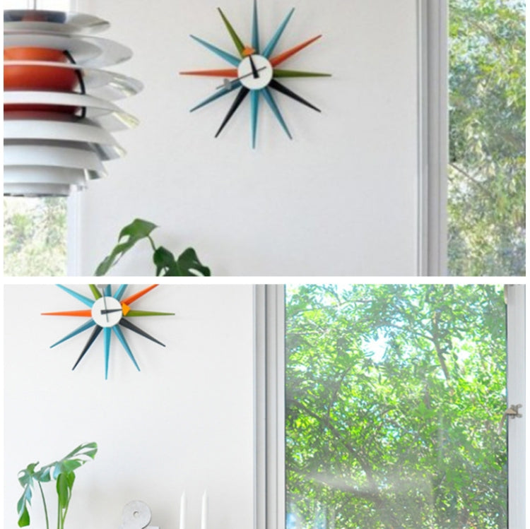 48cm Simple Modern Sun Clock Creative Home Accessories Wall Clock(Black Pole)