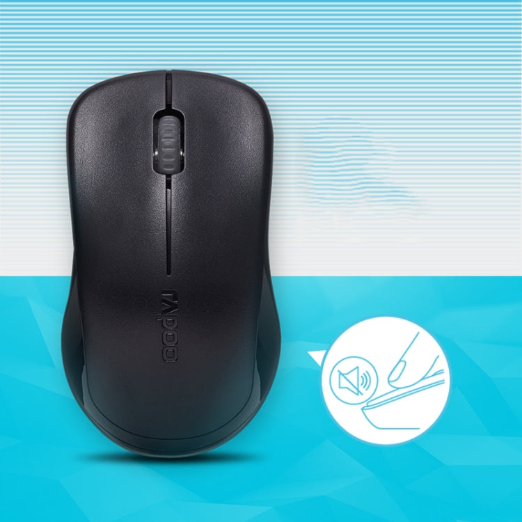 Rapoo1680 2.4GHz 1000 DPI 3 Buttons Business Office Desktop Computer Notebook Mute Portable Power Saving Wireless Mouse(Black)