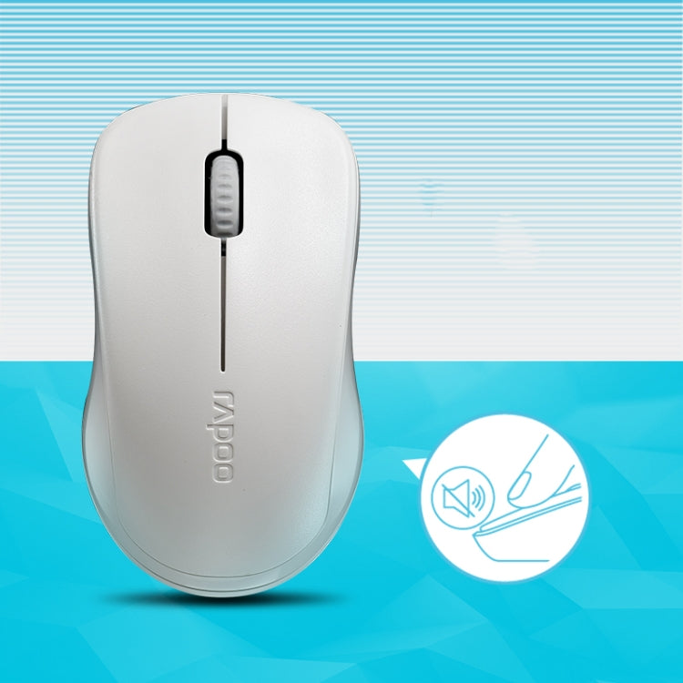 Rapoo1680 2.4GHz 1000 DPI 3 Buttons Business Office Desktop Computer Notebook Mute Portable Power Saving Wireless Mouse(White)