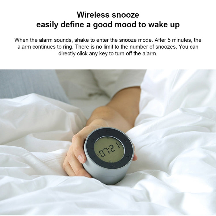 Simple Home Creative Multi-function Charging Stepless Dimming Alarm Clock Night Light(White)