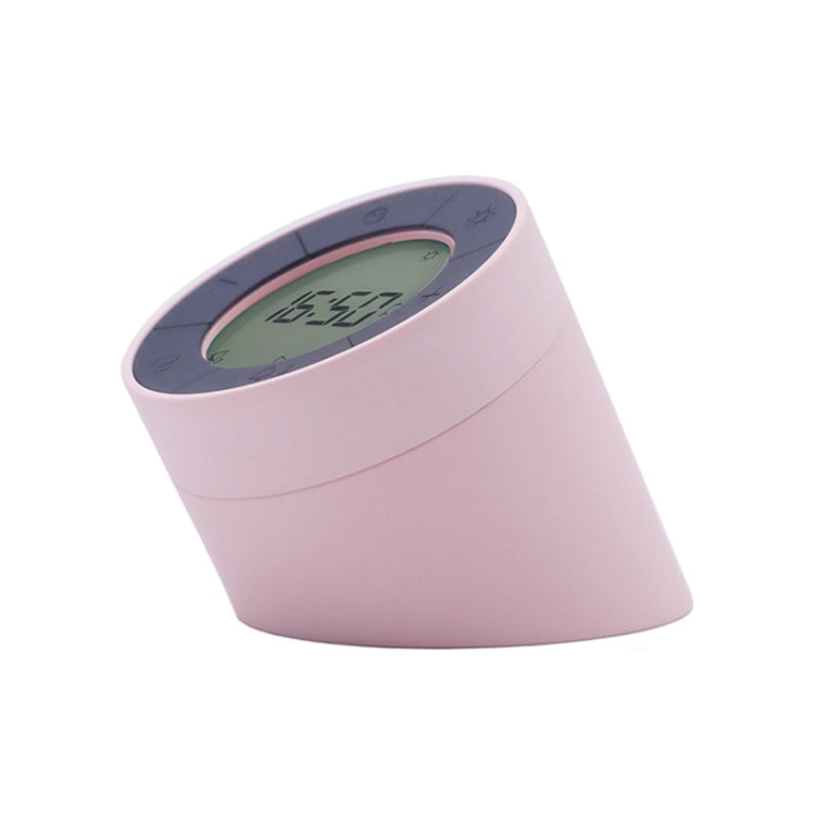Simple Home Creative Multi-function Charging Stepless Dimming Alarm Clock Night Light(Pink)