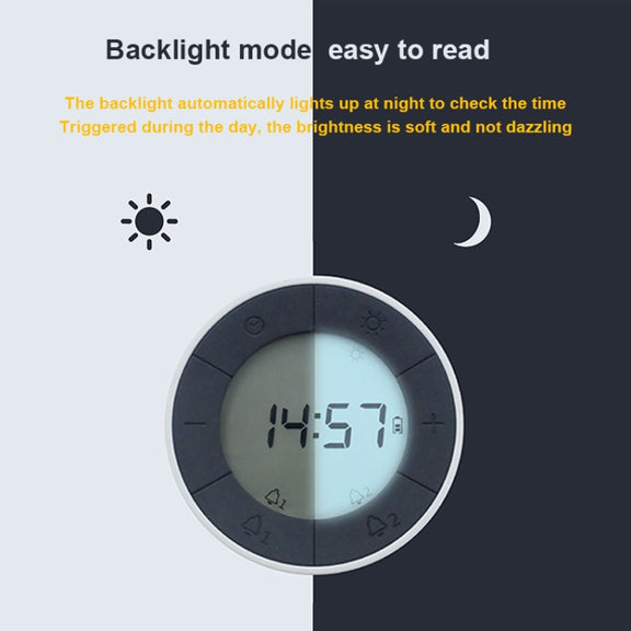 Simple Home Creative Multi-function Charging Stepless Dimming Alarm Clock Night Light(Gray)
