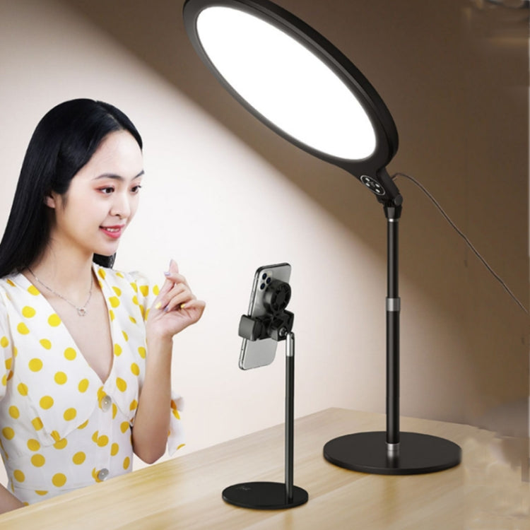 10 inch 26cm Live Broadcast Photography Desktop Beauty Fill Light Bracket, Style:Medium Version+Cooling Bracket(Black)