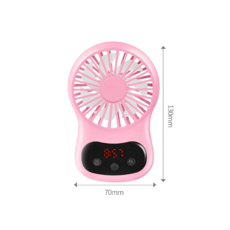 Multifunctional Clock Small Fan Creative Desktop Mini USB Fan(White)