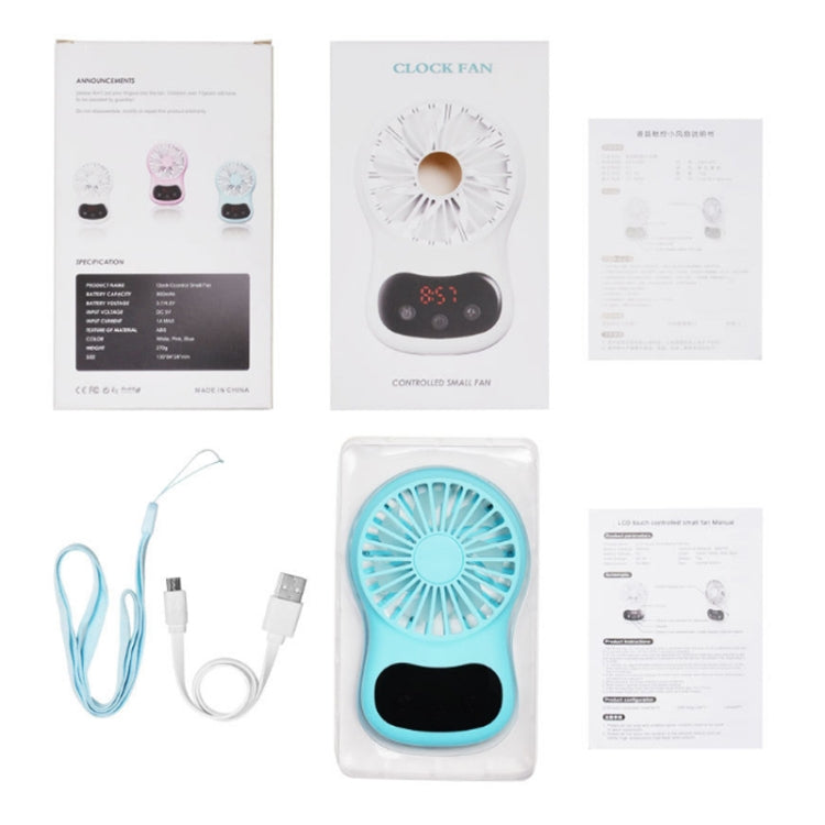 Multifunctional Clock Small Fan Creative Desktop Mini USB Fan(White)