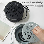 Outdoor Portable Multifunctional Hollow Fireproof Mosquito Coil Box with Lid(Black)