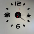 ISHOWTIENDA Fashion Acrylic DIY Coffee Cup Self Adhesive Interior Wall Creative Decoration Clock Mute Clock Stickers Muraux Wall Clock(Black) - Wall Clock by PMc TechLife | Online Shopping South Africa | PMc TechLife | Buy Now Pay Later Mobicred