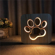 Creative Shape Wooden Night Lamp Bedroom Decoration Warm Light LED(Paw)