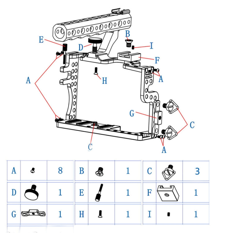 Camera Metal Video Cage Handle Stabilizer for Panasonic LUMIX GH3/GH4(Black)