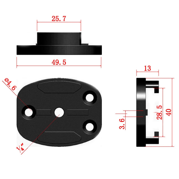 4 Holes Aluminum Quick Release Tripod Mount Base For Sports Camera, Color: Black