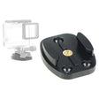 4 Holes Aluminum Quick Release Tripod Mount Base For Sports Camera, Color: Black Embedded Nut - Helmet Mount by PMC TechLife | Online Shopping South Africa | PMC TechLife | Buy Now Pay Later Mobicred