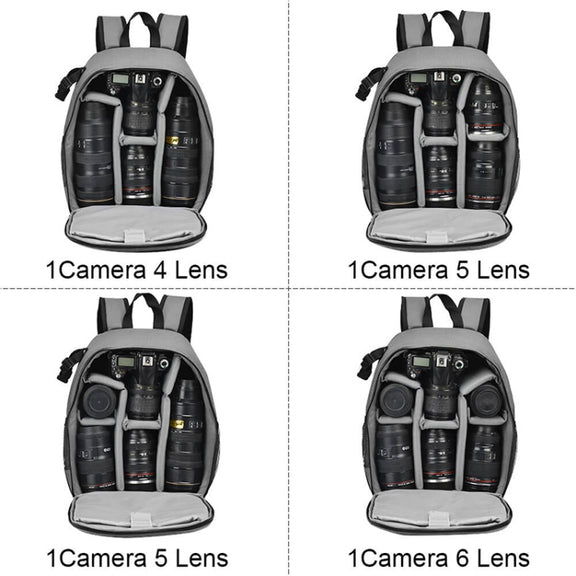 CADeN Shoulder Digital Camera Bag Outdoor Nylon Photography Backpack(Grey Small Bag)