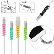 Spiral Style Silicone Data Cable Protective Cover Anti-wire Break Winder(Gray)