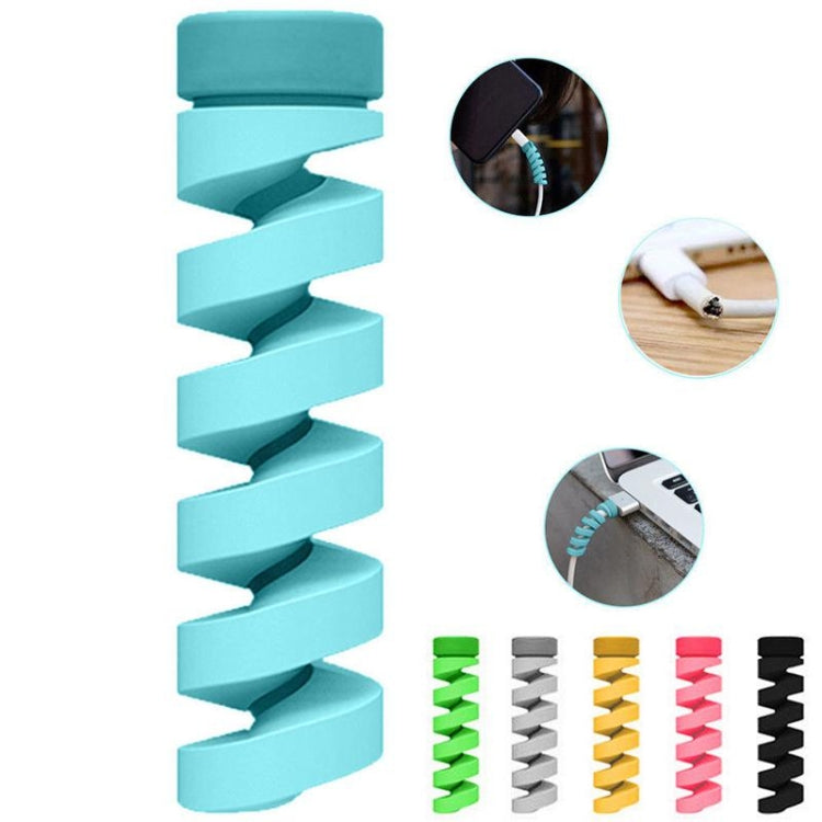 Spiral Style Silicone Data Cable Protective Cover Anti-wire Break Winder(Gray)