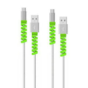 Spiral Style Silicone Data Cable Protective Cover Anti-wire Break Winder(Green)