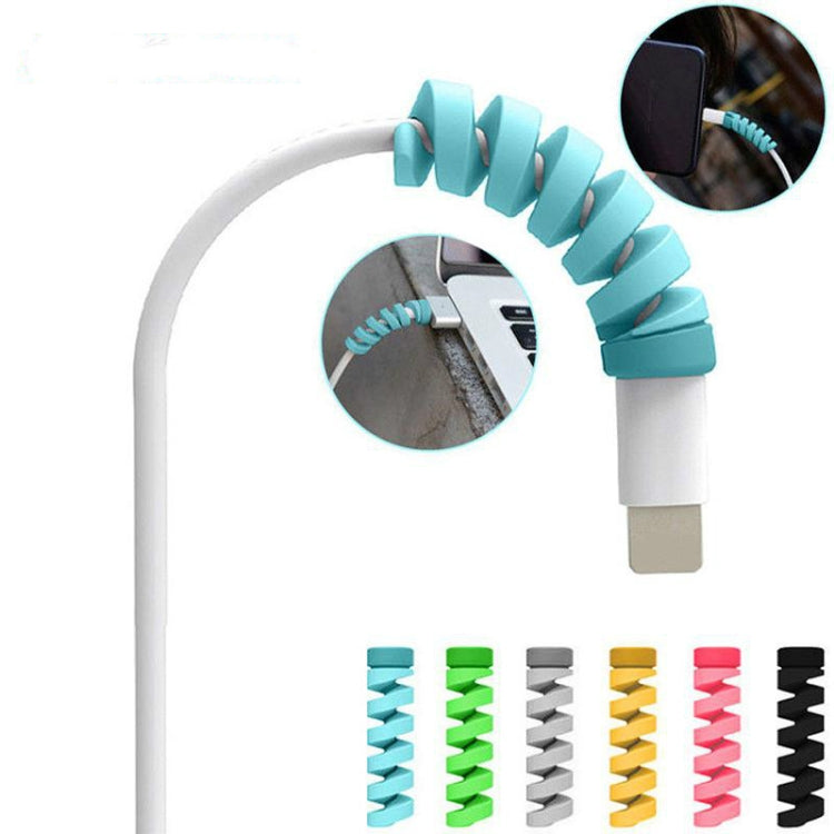 Spiral Style Silicone Data Cable Protective Cover Anti-wire Break Winder(Green)