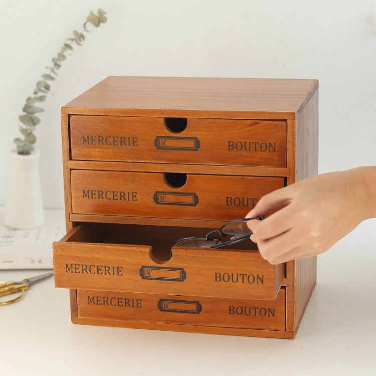 One Pumping  Retro Wooden Drawer Storage Cabinet Desk