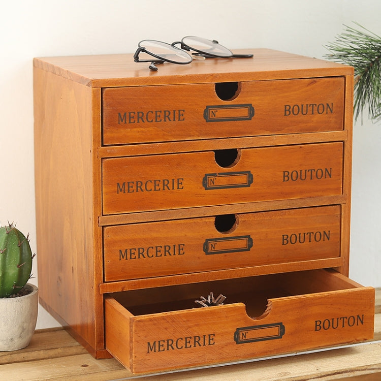 One Pumping  Retro Wooden Drawer Storage Cabinet Desk
