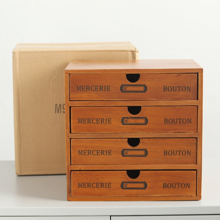 One Pumping  Retro Wooden Drawer Storage Cabinet Desk