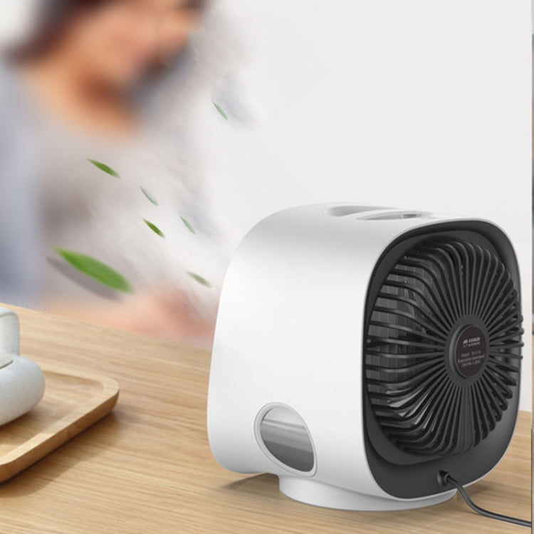 Mini Multifunctional Humidification Aromatherapy Fan Portable Office Home Desktop Air Conditioner Fan(Sky White)