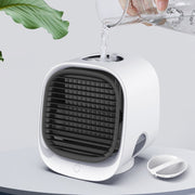 Mini Multifunctional Humidification Aromatherapy Fan Portable Office Home Desktop Air Conditioner Fan(Sky White)