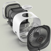 Mini Multifunctional Humidification Aromatherapy Fan Portable Office Home Desktop Air Conditioner Fan(Sky White)