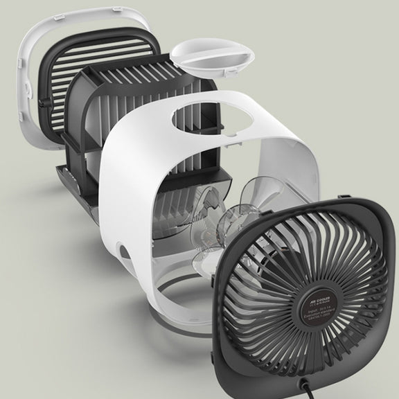 Mini Multifunctional Humidification Aromatherapy Fan Portable Office Home Desktop Air Conditioner Fan(Sky White)