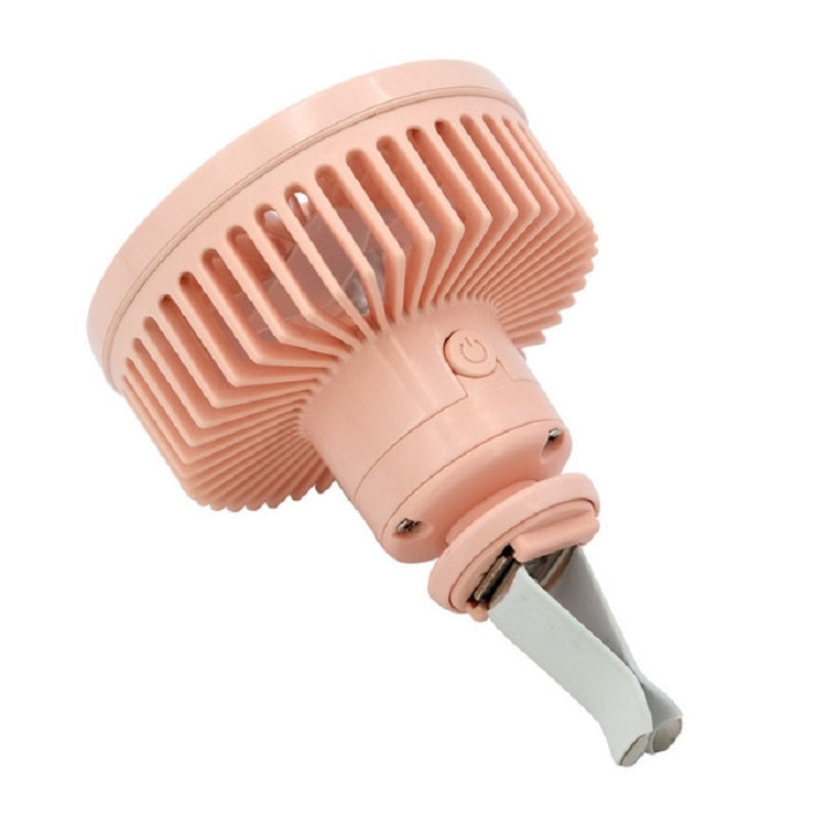 Car Vent Fan Multi-function USB Interface Mini LED Lamp Car Fan(Yellow)