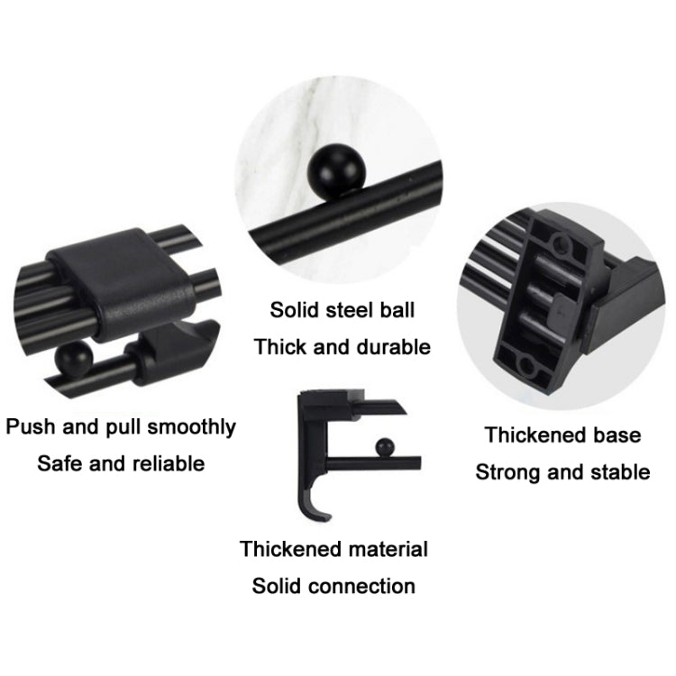 Y01B Plastic Head 12 inches Wardrobe Hardware Push-Pull Hanging Rod Clothes Rail