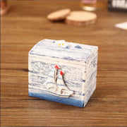Wooden Pirate Jewellery Storage Box Case Holder Vintage Desk Storage Box(Smooth Sailing)