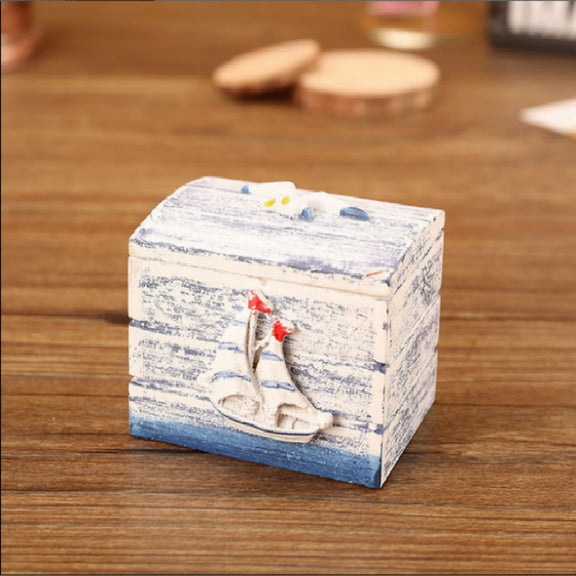 Wooden Pirate Jewellery Storage Box Case Holder Vintage Desk Storage Box(Smooth Sailing)